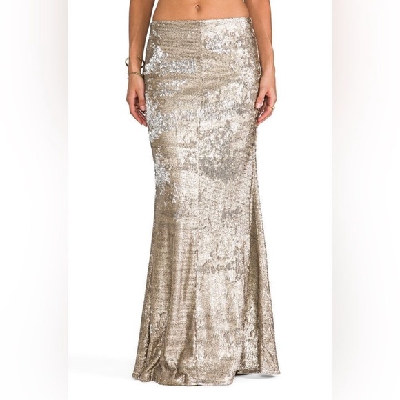 Gold sparkling Maxi skirt XS - Picture 4 of 6
